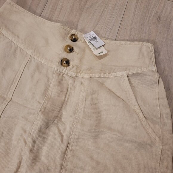 NWT AERIE | Linen Blend Button Skirt | Sz. M - Picture 2 of 5
